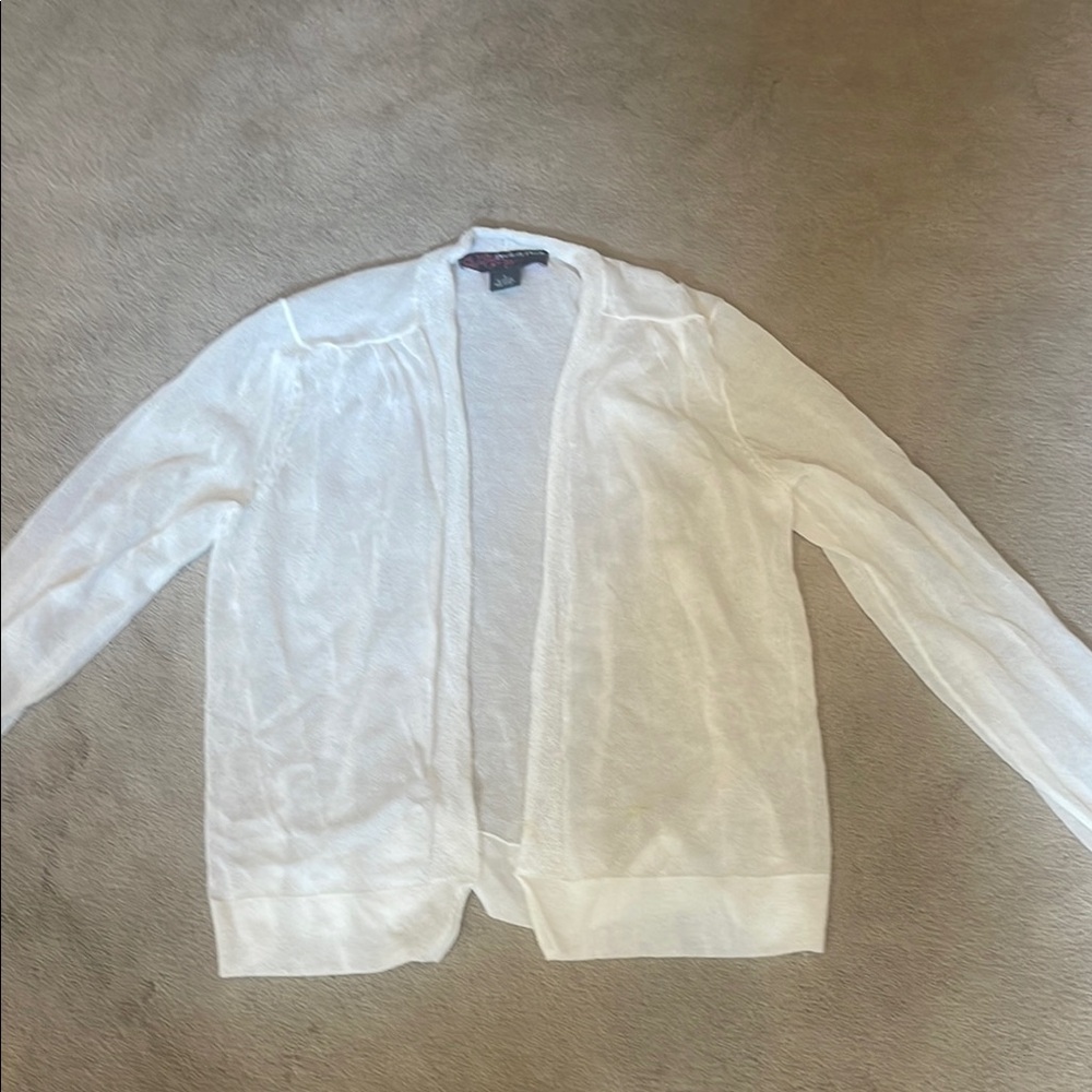 New open overlay top with different embroidery down the sides small